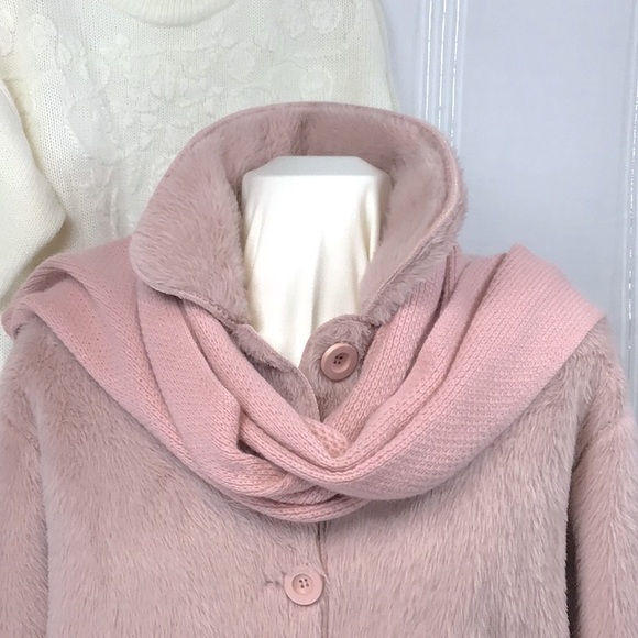 JACLYN SMITH Blush Pink 100% Cashmere Warm Soft Knit Winter Scarf - Picture 1 of 8